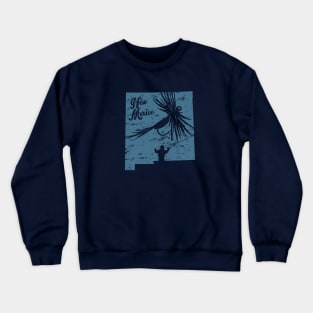 New Mexico Distressed Fly Fishing State Map Crewneck Sweatshirt